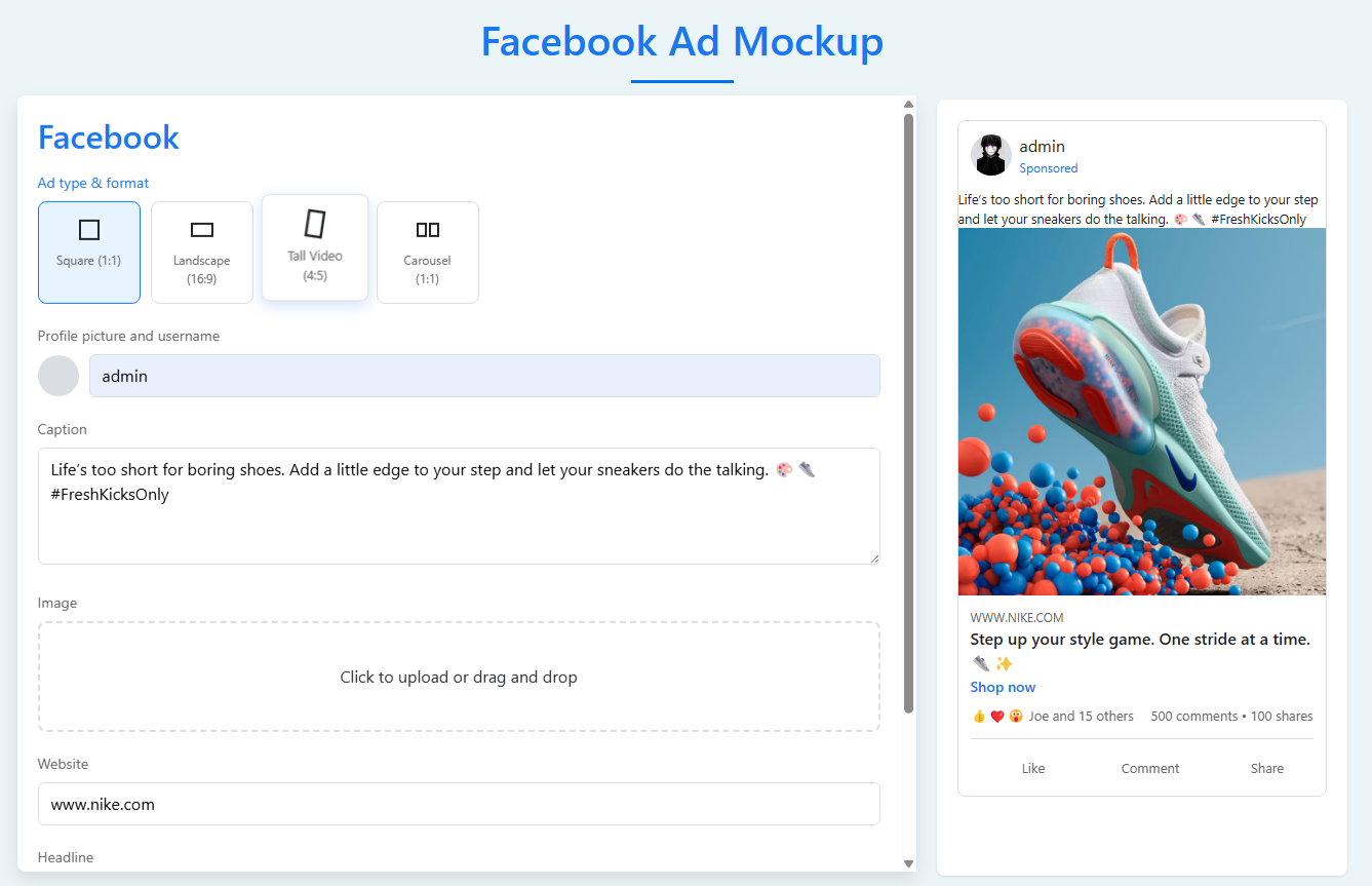 Facebook Ad Mockup